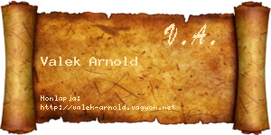 Valek Arnold névjegykártya