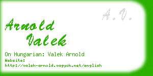 arnold valek business card